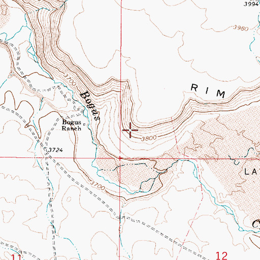 Topographic Map of Bogus Rim, OR