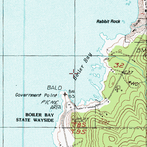 Topographic Map of Boiler Bay, OR