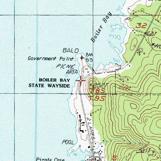 Topographic Map of Boiler Bay State Park, OR