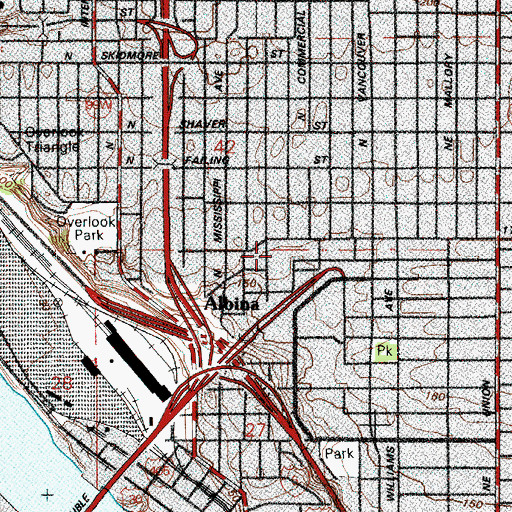 Topographic Map of Boise-Eliot Elementary School, OR