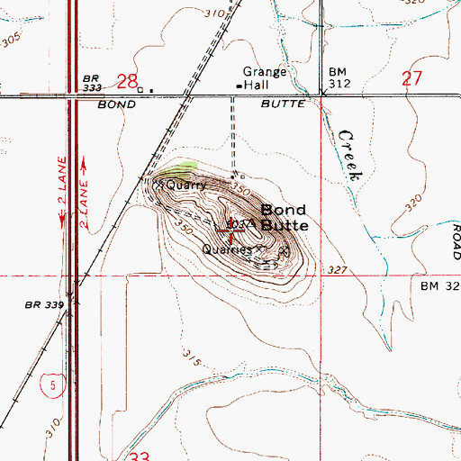 Topographic Map of Bond Butte, OR
