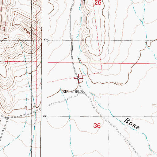 Topographic Map of Bone Canyon, OR