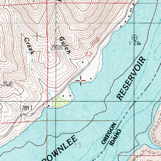 Topographic Map of Boneyard Gulch, OR