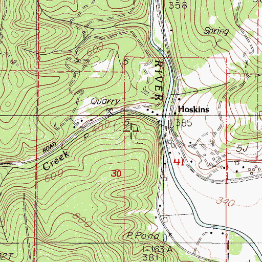 Topographic Map of Bonner Creek, OR