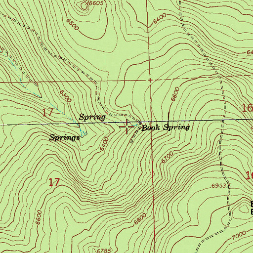 Topographic Map of Book Spring, OR