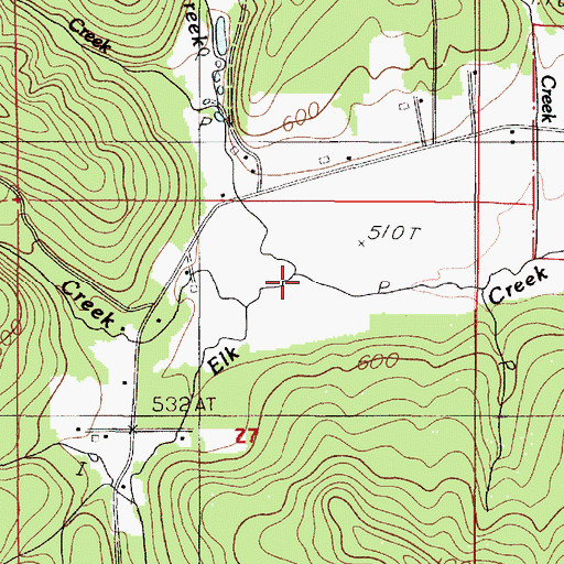 Topographic Map of Booker Creek, OR