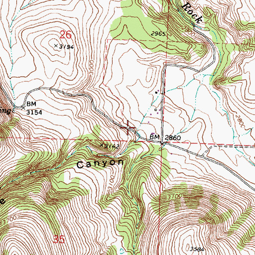 Topographic Map of Boone Canyon, OR