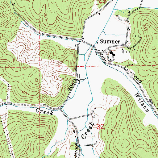 Topographic Map of Boone Creek, OR