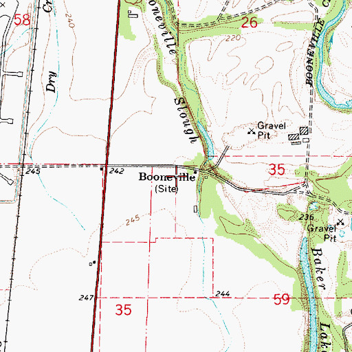 Topographic Map of Booneville, OR