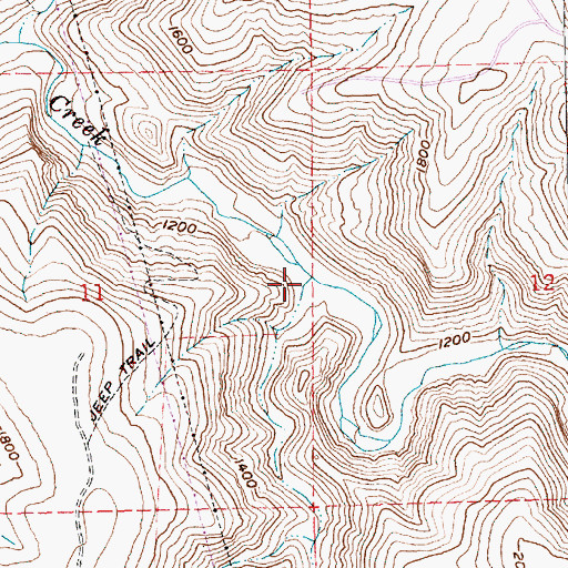 Topographic Map of Booten Creek, OR