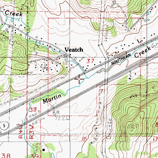 Topographic Map of Boren Creek, OR
