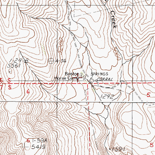 Topographic Map of Boston Horse Camp, OR