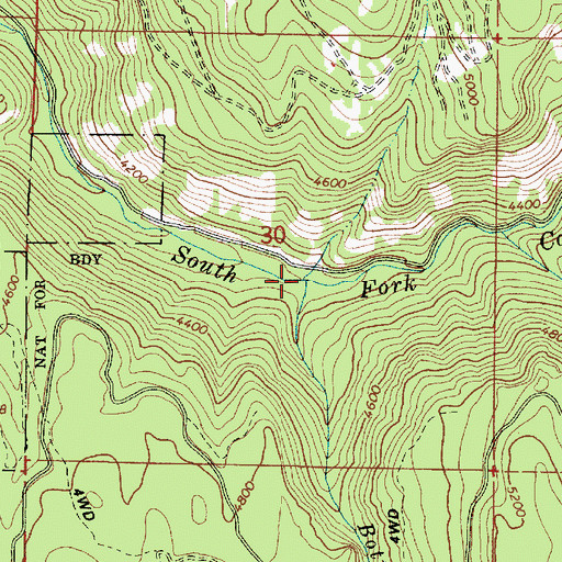 Topographic Map of Bottle Creek, OR