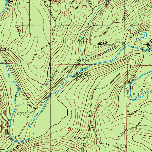 Topographic Map of Bottle Creek, OR