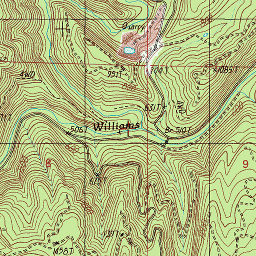 Topographic Map of Bottom Creek, OR