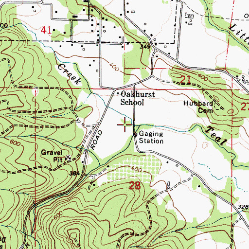 Topographic Map of Boughey Creek, OR