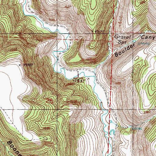 Topographic Map of Boulder Canyon, OR