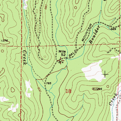Topographic Map of Boulder Creek, OR