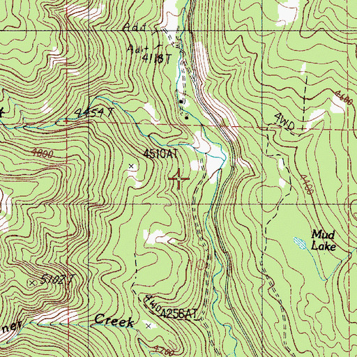 Topographic Map of Boulder Creek, OR