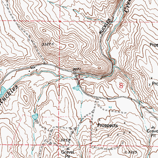 Topographic Map of Boulder Creek, OR