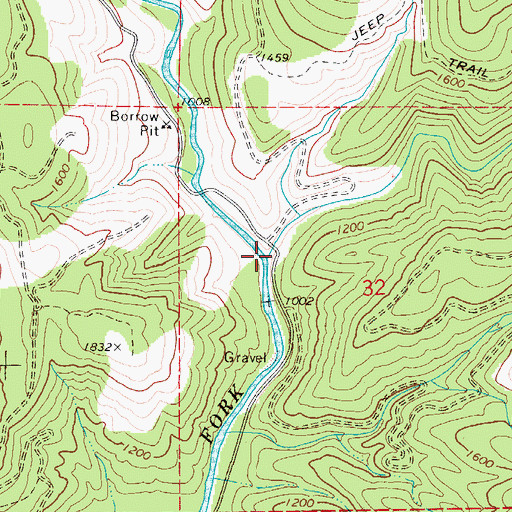 Topographic Map of Boulder Creek, OR