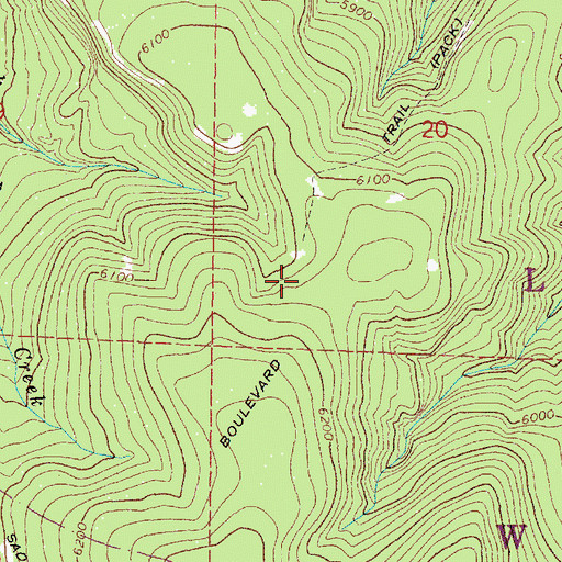 Topographic Map of Boulevard Trail, OR