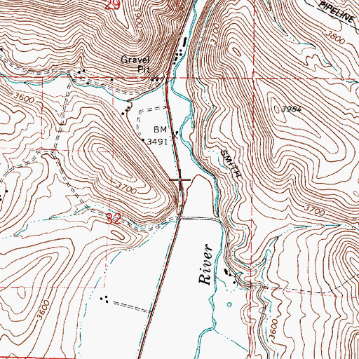 Topographic Map of Bowen Valley, OR