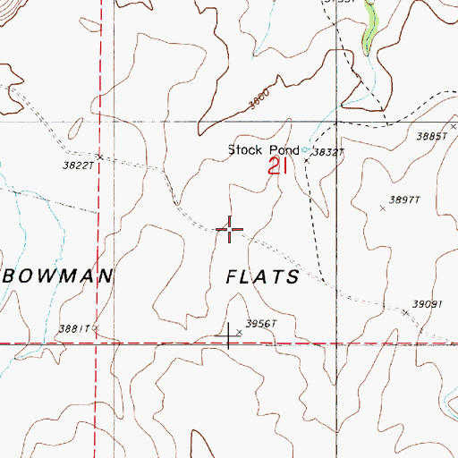 Topographic Map of Bowman Flats, OR