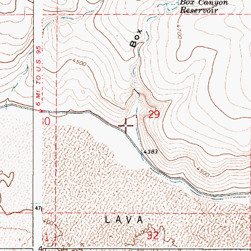 Topographic Map of Box Canyon, OR