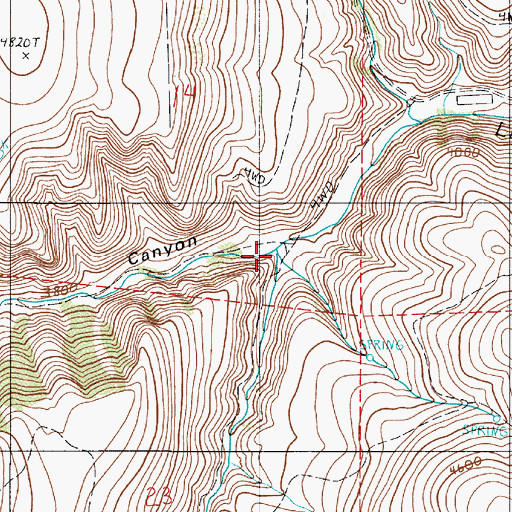 Topographic Map of Box Canyon, OR