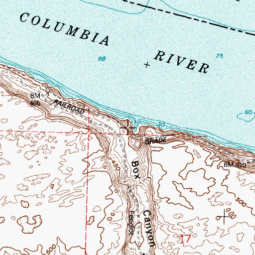 Topographic Map of Box Canyon, OR