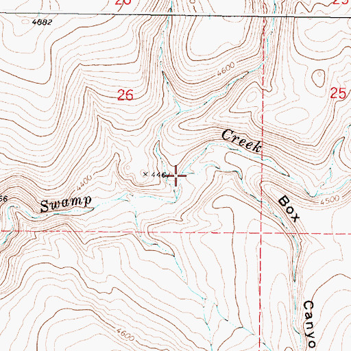 Topographic Map of Box Canyon, OR