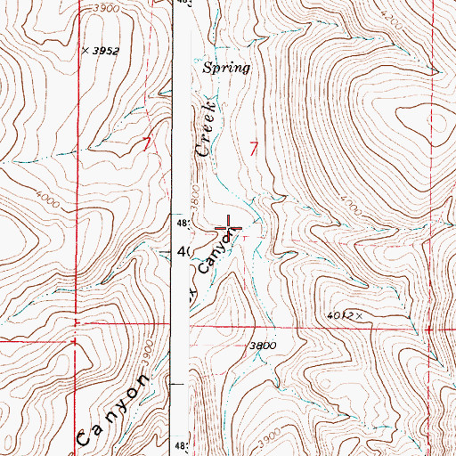 Topographic Map of Box Canyon, OR