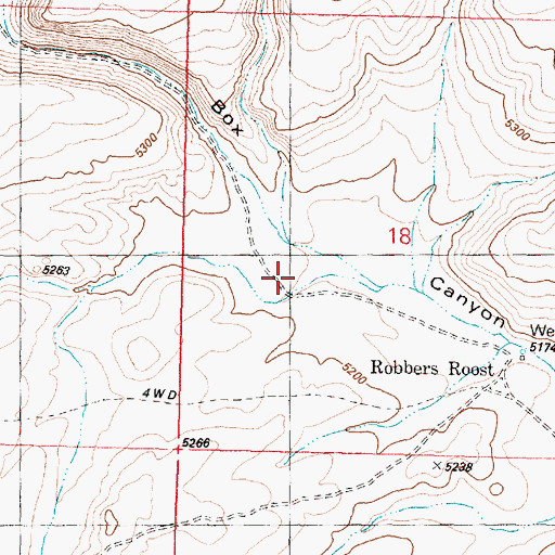 Topographic Map of Box Canyon Creek, OR