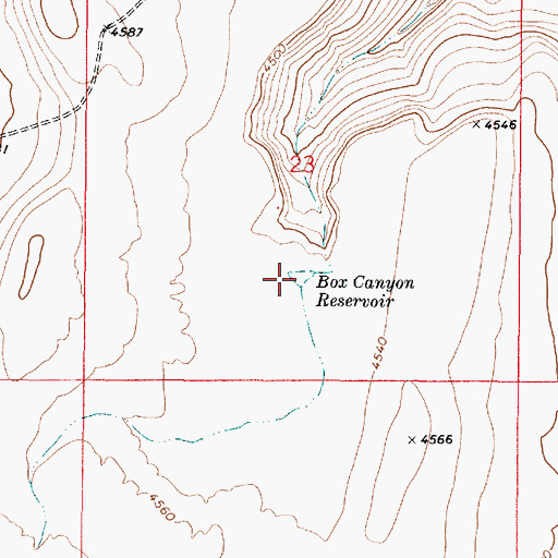 Topographic Map of Box Canyon Reservoir, OR