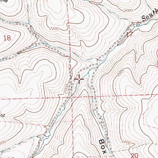 Topographic Map of Box Elder Canyon, OR