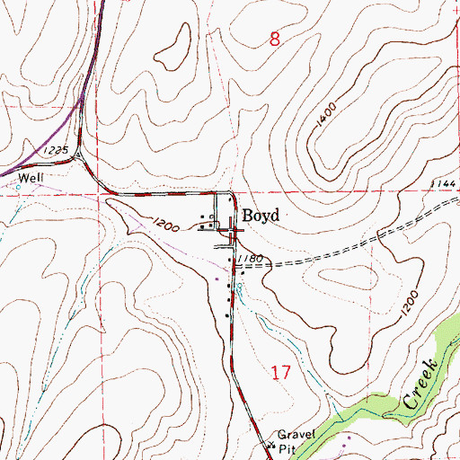 Topographic Map of Boyd, OR