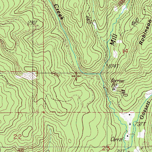 Topographic Map of Boyd Creek, OR