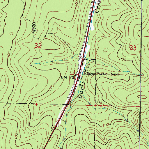 Topographic Map of Boys Forest Ranch, OR