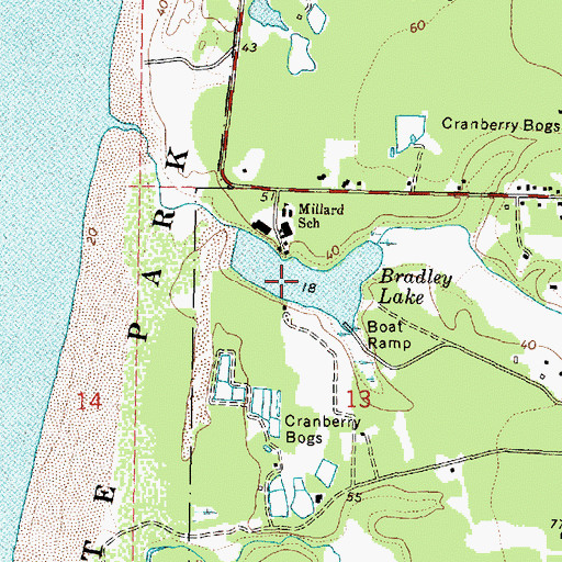 Topographic Map of Bradley Lake, OR