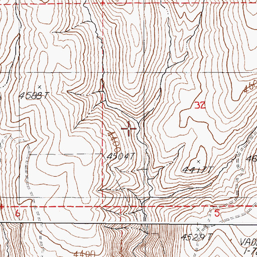 Topographic Map of Brady Creek, OR