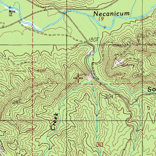Topographic Map of Brandis Creek, OR