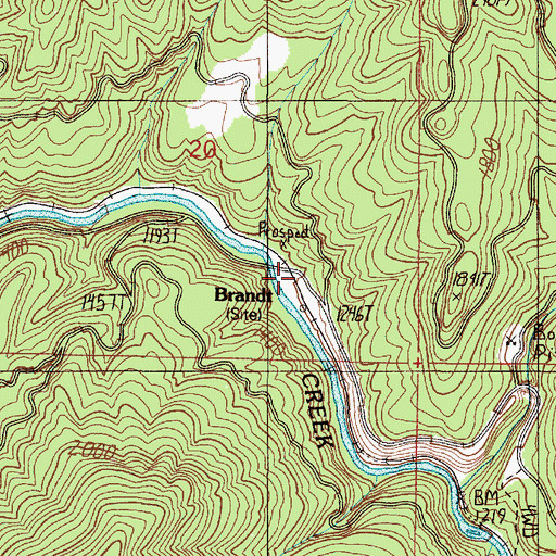 Topographic Map of Brandt (historical), OR