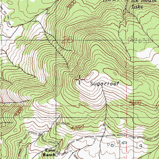 Topographic Map of Sugarloaf, OR