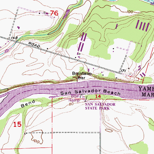 Topographic Map of Brentano Bar, OR