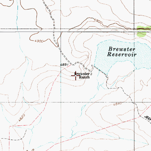 Topographic Map of Brewster Ranch, OR