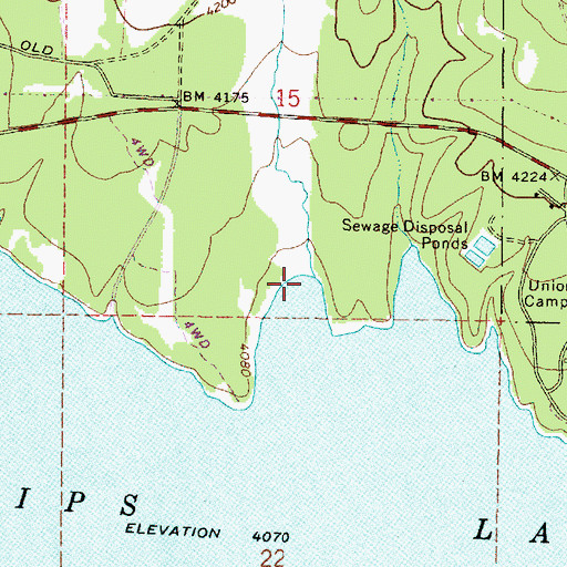 Topographic Map of Bridge Creek, OR