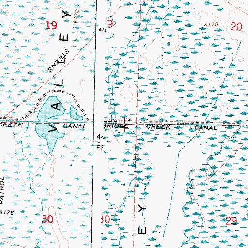 Topographic Map of Bridge Creek Canal, OR
