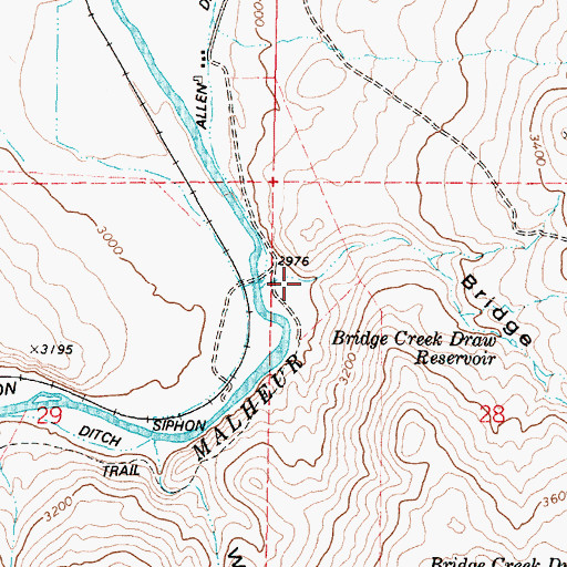 Topographic Map of Bridge Gulch, OR