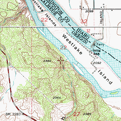 Topographic Map of Bridge Gulch, OR